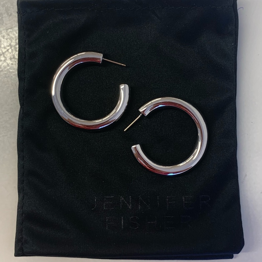 Silver hallow hoops